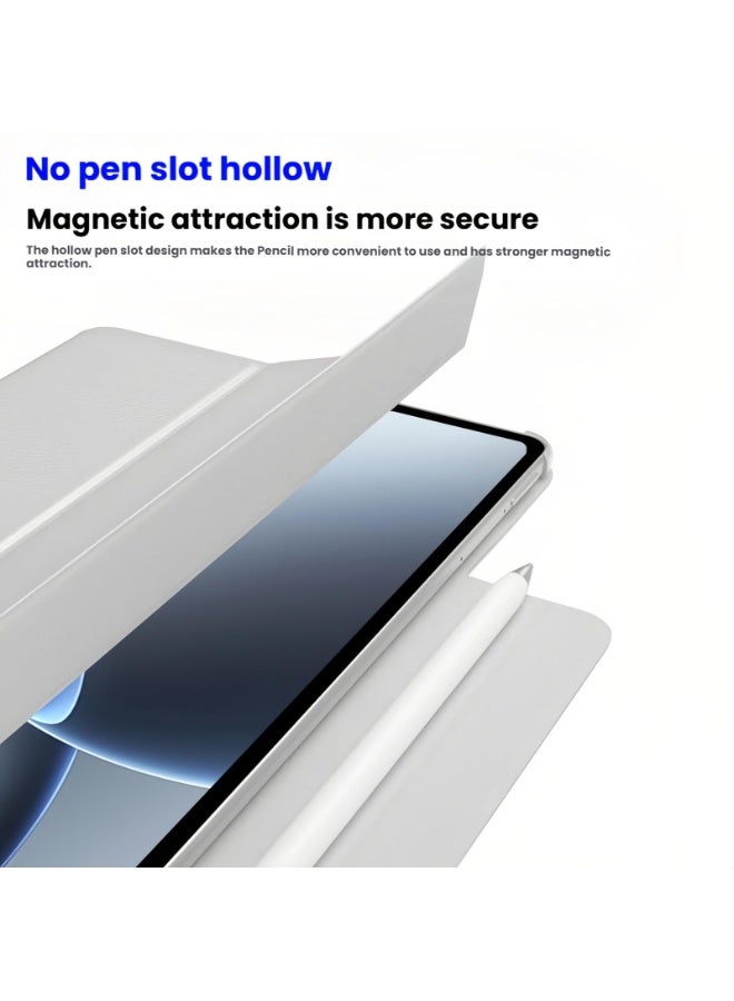 Case Compatible with Xiaomi Mi Pad 7 Ultra 14 inch 2025 【Supports Pencil】, Hybrid Detachable Magnetic Tri-fold Stand Cover, Matte Clear Back, Auto Wake/Sleep - Image 4