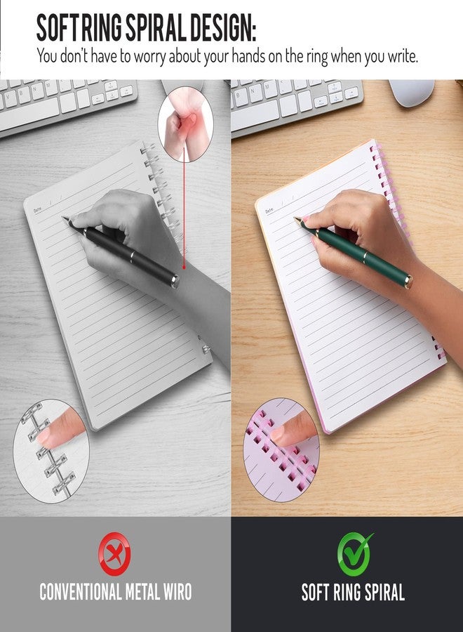 DOODLE A5 Spiral Notebook - Soft Wiro Binding with Elastic Band & Pen Holder | 160 Ruled Pages | Printed PP Cover | Ideal for School, College & Office - Peaceful Pause - Image 3