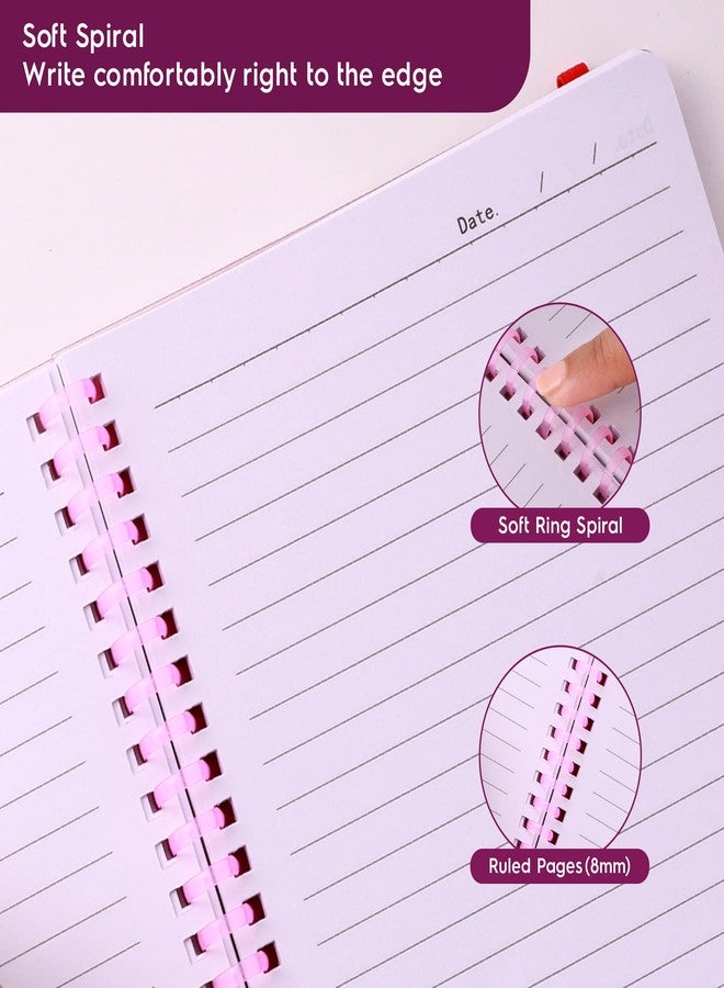 DOODLE A5 Spiral Notebook - Soft Wiro Binding with Elastic Band & Pen Holder | 160 Ruled Pages | Printed PP Cover | Ideal for School, College & Office - Peaceful Pause - Image 2