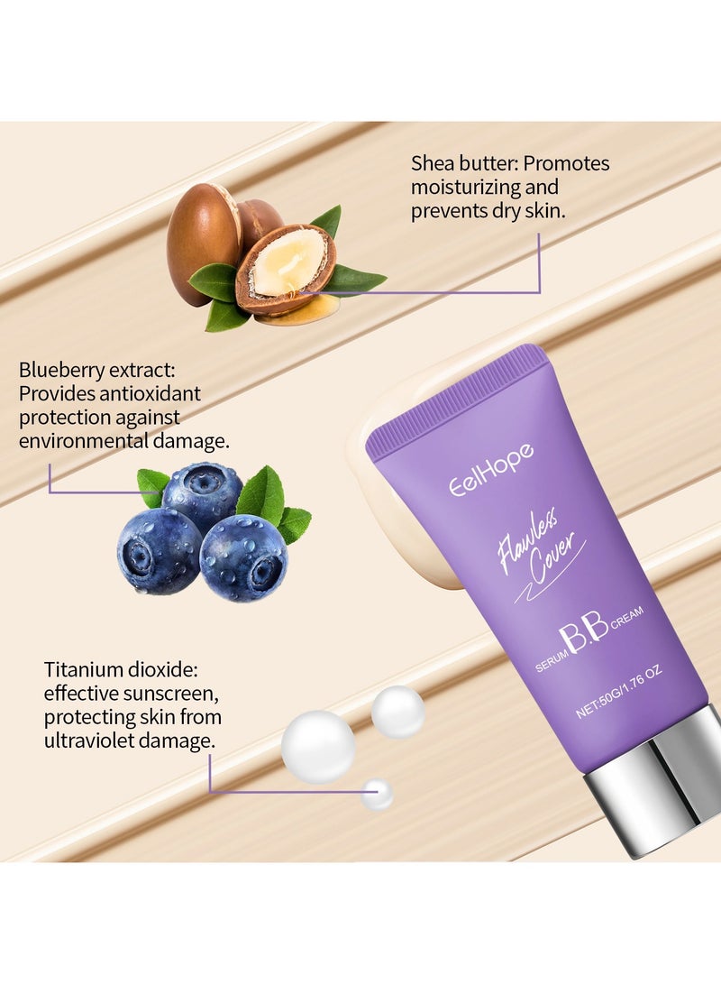 EELHOE Perfect concealer essence BB cream Natural color, BB cream, brightening skin, moisturizing foundation 50g - Image 3