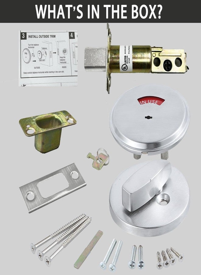 HISAFE in-Use/Vacant Commercial Deadbolt, Heavy Duty Satin Chrome Grade 2 Privacy Indicator Deadbolt for Bathroom/Office, UL3 Hour Fire Rated, Left&Right Handed, 2 3/4" Backset - Image 5