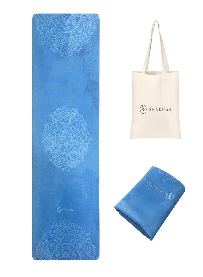SNAKUGA Travel Yoga Mat, Non Slip Exercise Suede Mat with Carry Bag, All-Purpose Fitness Mat with High Density Anti-Tear Surface for Women, Ideal for Pilates Workout (72'' x 24'' x 1.5mm Thick) - Image 1