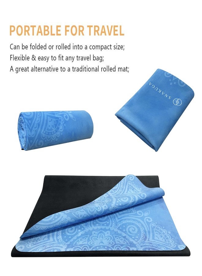 SNAKUGA Travel Yoga Mat, Non Slip Exercise Suede Mat with Carry Bag, All-Purpose Fitness Mat with High Density Anti-Tear Surface for Women, Ideal for Pilates Workout (72'' x 24'' x 1.5mm Thick) - Image 4