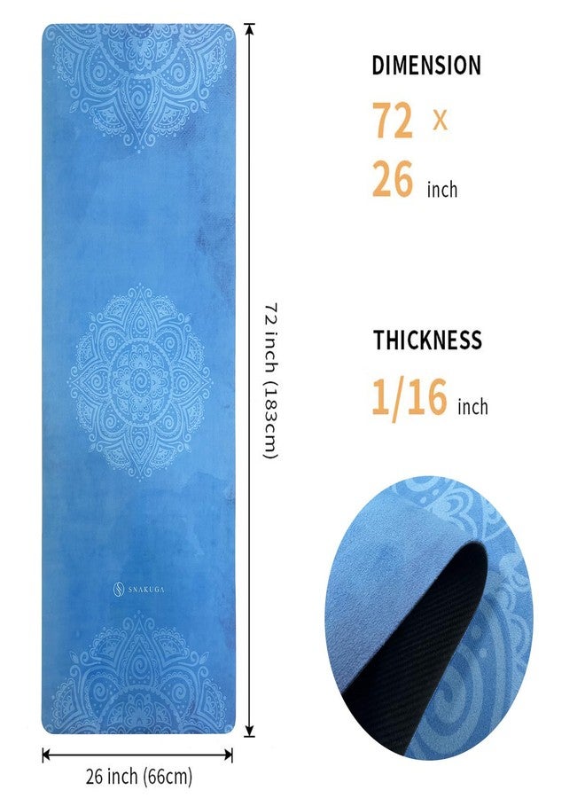 SNAKUGA Travel Yoga Mat, Non Slip Exercise Suede Mat with Carry Bag, All-Purpose Fitness Mat with High Density Anti-Tear Surface for Women, Ideal for Pilates Workout (72'' x 24'' x 1.5mm Thick) - Image 2
