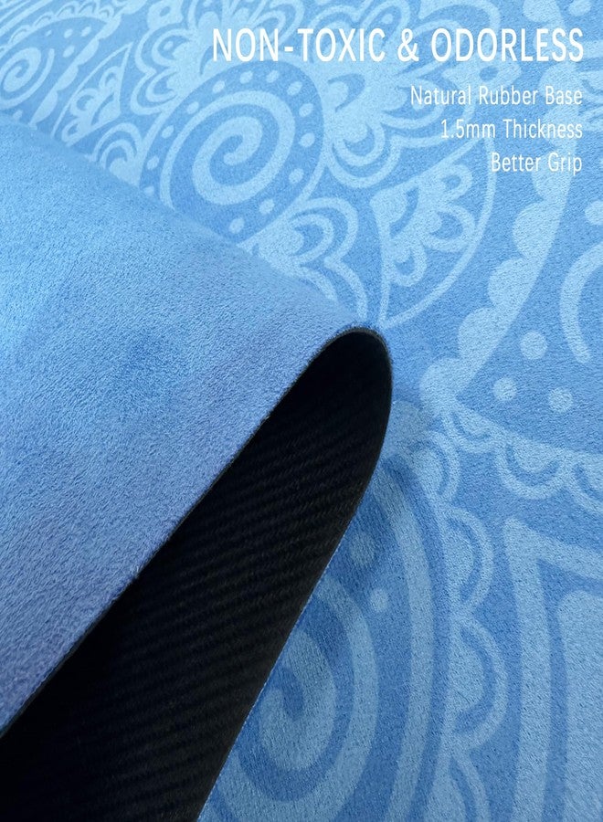 SNAKUGA Travel Yoga Mat, Non Slip Exercise Suede Mat with Carry Bag, All-Purpose Fitness Mat with High Density Anti-Tear Surface for Women, Ideal for Pilates Workout (72'' x 24'' x 1.5mm Thick) - Image 3