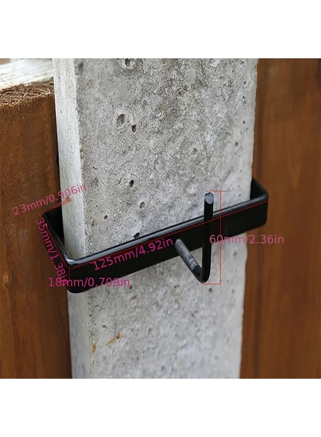 مشابك ثقيلة للوحات الخرسانة المعدنية لأعمدة السياج مقاس 4 بوصات مع قوس ثابت - Image 4