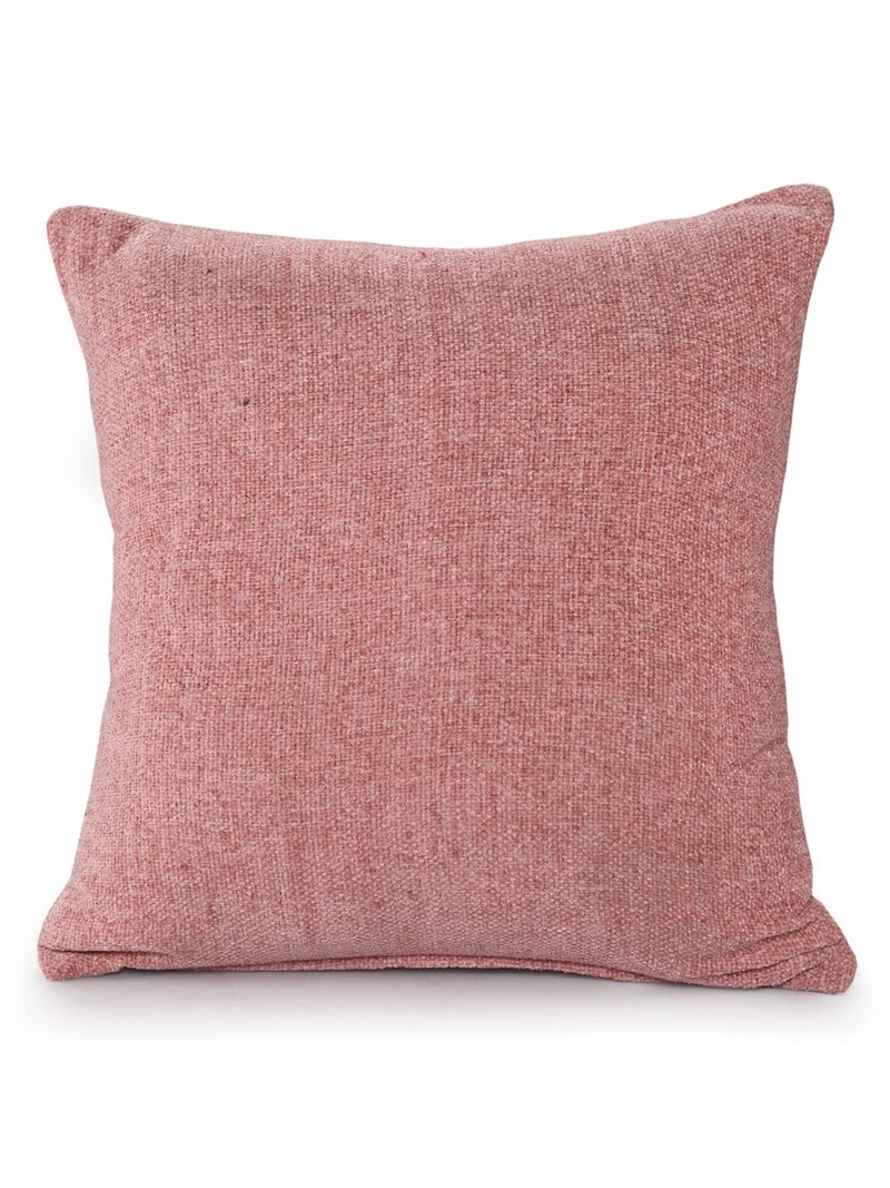 SASHAA World Solid Soft Chenille Throw Blanket for Sofa, Bed & Couch with Cushion Cover Set|Rose Pink Throw & Cushion Cover|Throw-130X180 Cm, Cushion-45X45 Cm, Wrinkle Resistant - Image 3