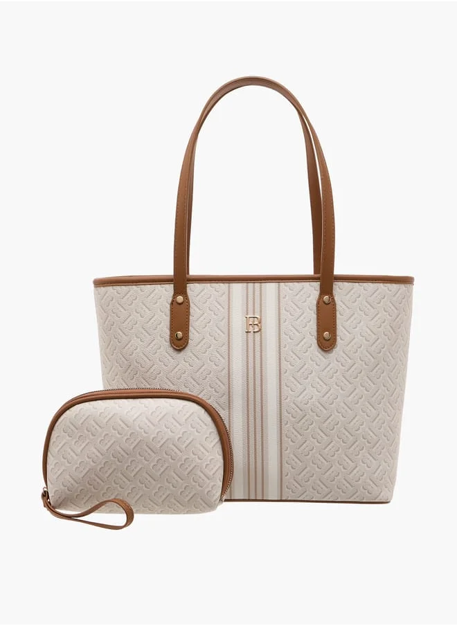 فلورا بيلا من شو إكسبرس Women Monogram Print Tote Bag with Zip Around Wallet