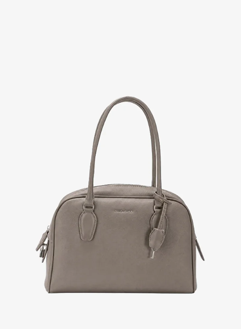 David Jones classic semicircular handbag in model cm7748| premium Faux leather handbag for daily and event use, meeting, dates and work bag| top handle bag with internal pockets