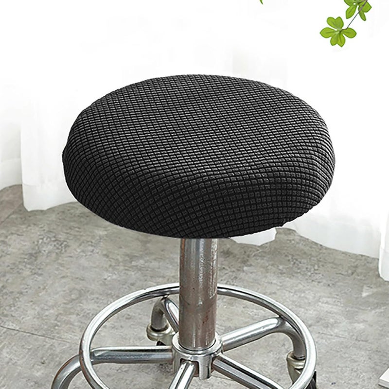 Beavorty 2pcs Elastic Plush Round Bar Stool Covers, Removable Stretchable Dining Chair Slipcovers, Protective Seat Cushions for Home Kitchen Restaurant Use - Image 4