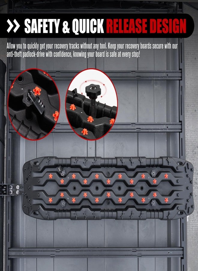 FieryRed Recovery Traction Board Mounting Kit, Universal Roof Rack Fit with Quick-Release Knobs & Anti-Theft Padlock, for Rooftop Platform (Only for 2 Boards) - Image 4