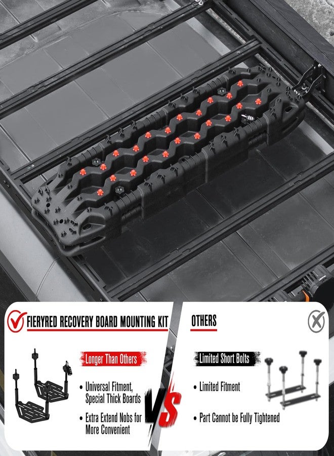 FieryRed Recovery Traction Board Mounting Kit, Universal Roof Rack Fit with Quick-Release Knobs & Anti-Theft Padlock, for Rooftop Platform (Only for 2 Boards) - Image 3