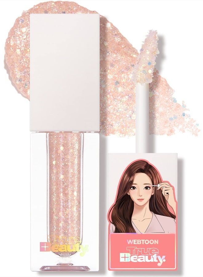 AMTS Webtoon True Beauty, Some Love Liquid Glitter Eyeshadow Highlighter Makeup, Korean Makeup, k drama bling twinkle glow under eye, highly pigmented, Long Lasting, Quick drying, edition - Image 1