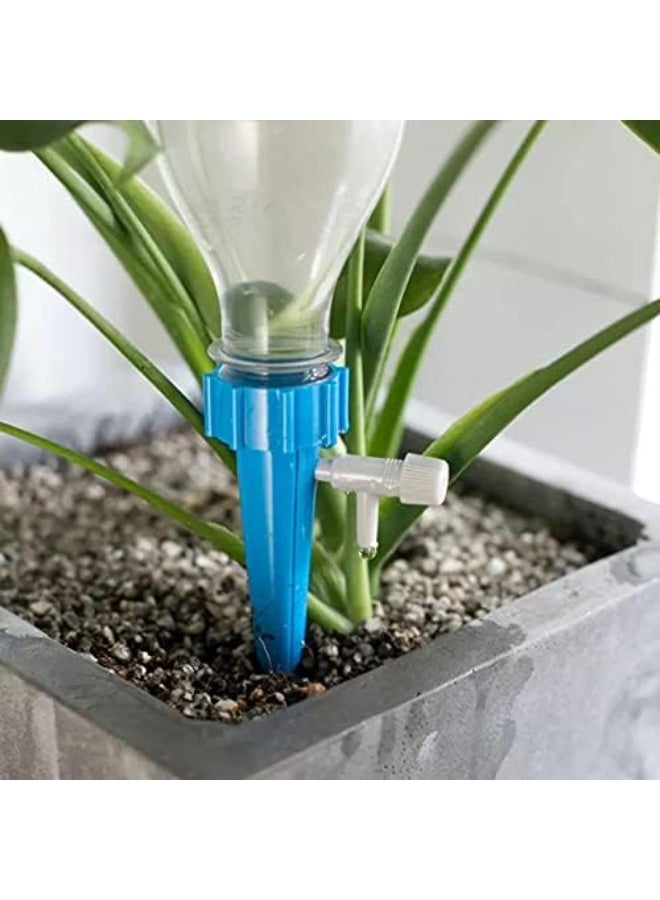 (4 PCS) Self Plant Watering Spikes - Auto Plant Watering - Automatic Drip Irrigation System with Adjustable Control Valve Switch - For Outdoor Indoor Flower or Vegetables (Blue And Green) - Image 5