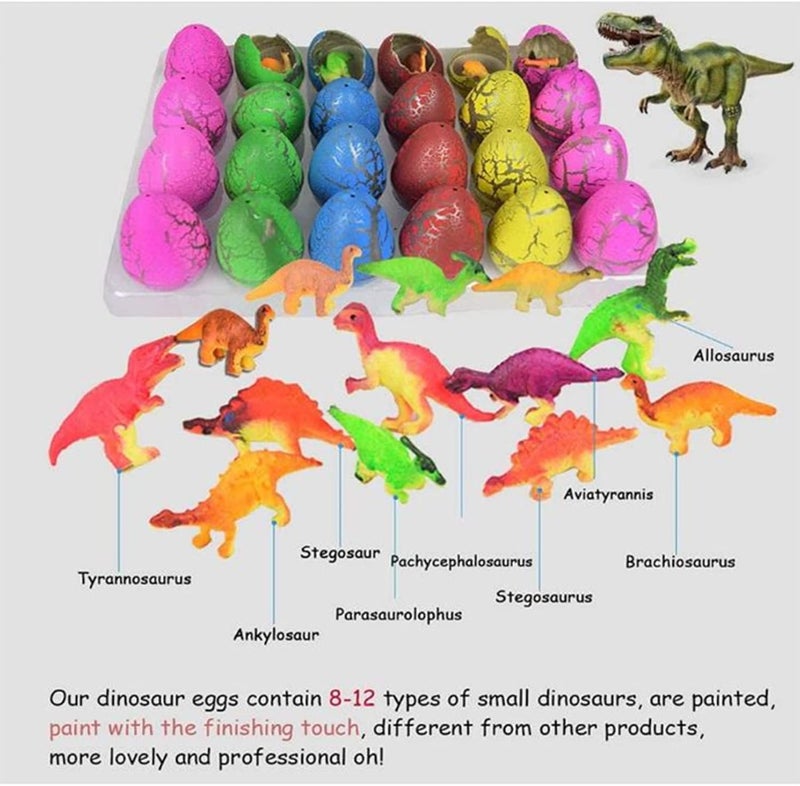 Dinosaur Eggs Toys, 60 PCS Dino Eggs Grow in Water Hatching in Water Pool Games Science Kits Crack Novelty Toy Mini Dino Egg for Boys Girls Easter Present Toys Party Favor (Multi-Color) - Image 5
