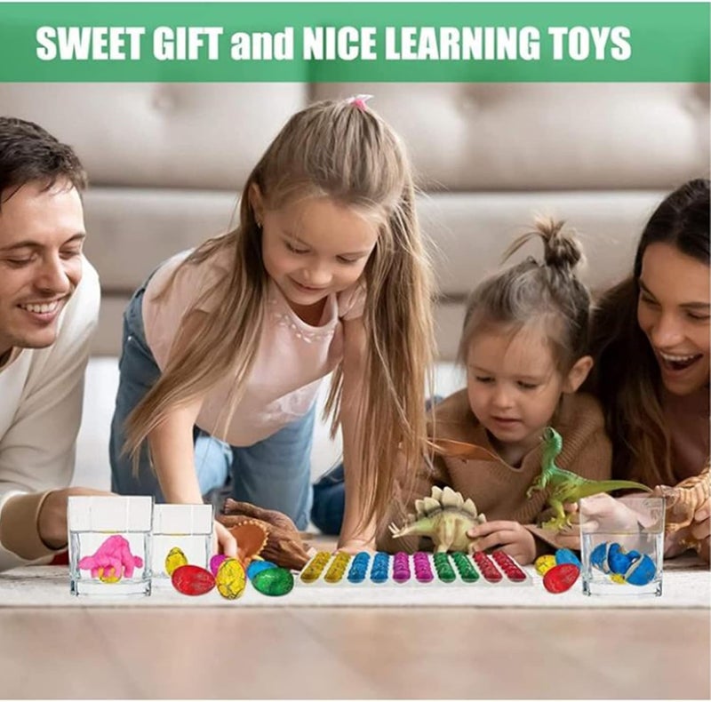 Dinosaur Eggs Toys, 60 PCS Dino Eggs Grow in Water Hatching in Water Pool Games Science Kits Crack Novelty Toy Mini Dino Egg for Boys Girls Easter Present Toys Party Favor (Multi-Color) - Image 4