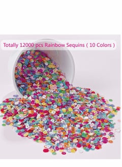 Y&D 6mm Loose Cup Sequins 12000pcs Rainbow Sequin Bulk Iridescent Spangles with Holes Round Embroidery for Home DIY Arts Crafts, Multi color  - Image 4
