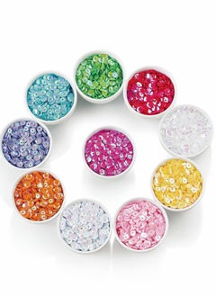Y&D 6mm Loose Cup Sequins 12000pcs Rainbow Sequin Bulk Iridescent Spangles with Holes Round Embroidery for Home DIY Arts Crafts, Multi color  - Image 1
