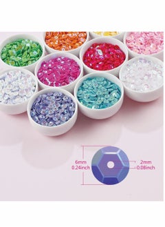 Y&D 6mm Loose Cup Sequins 12000pcs Rainbow Sequin Bulk Iridescent Spangles with Holes Round Embroidery for Home DIY Arts Crafts, Multi color  - Image 5