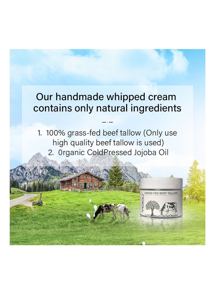YOOJ Grass Fed Beef Tallow- Beef Tallow for Skin, Tallow Face Moisturizer, Beef Tallow Grass Finished Organic Beef Tallow Balm Whipped Tallow Face Cream Moisturizer for Body Lotion - Image 3