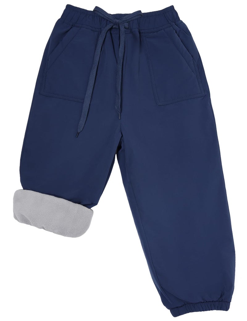 Gihuo Fleece Lined Kids Snow Pants Waterproof Rain Ski Winter Warm Hiking Pants for Toddlers Boys Girls with Pocketsï¼ˆBlue-5Tï¼‰ - Image 1