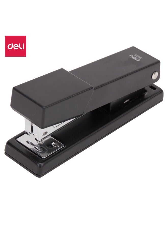 Deli E0423 Stapler – 25 Sheets, Rotatable Anvil, Durable Metal Design, Black - Image 1