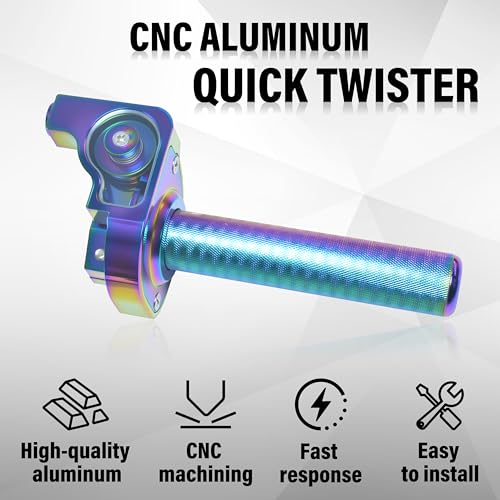VUOZIP 78 22mm CNC Aluminum Quick Twist Throttle Assembly with Throttle Cable Universal Fit for Dirt Pit Bike Mini Bike ATV Multicolored - Image 3