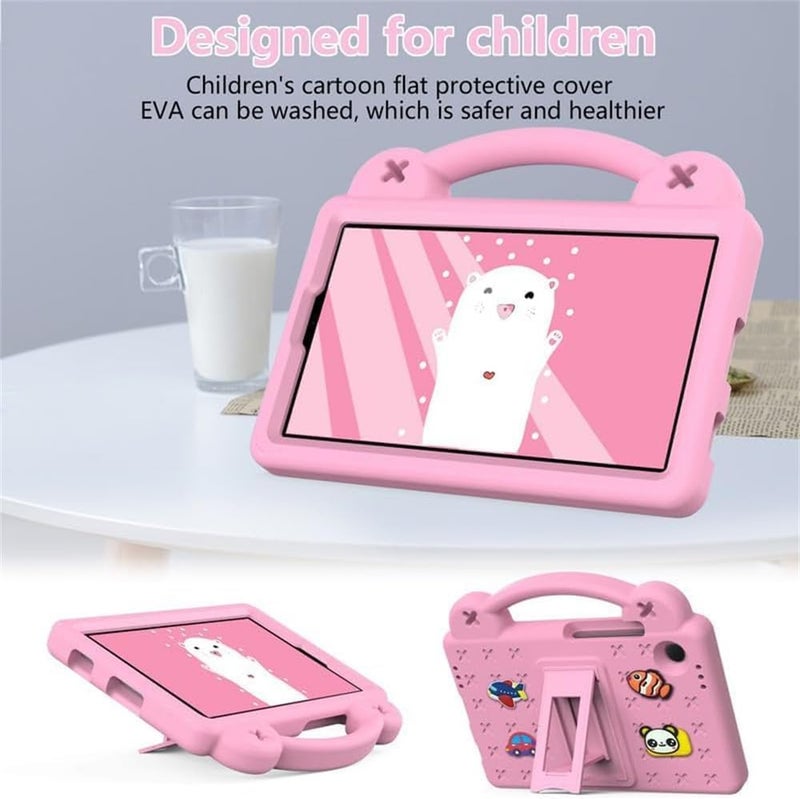 X spring Kids Tablet Case, Tablet Case Children Friendly, Diy Cute Design, Handle With Stand, Eva Lightweight Protective Cover, Compatible With Galaxy Tab A9, Size 28×18Cm Pink - Image 4
