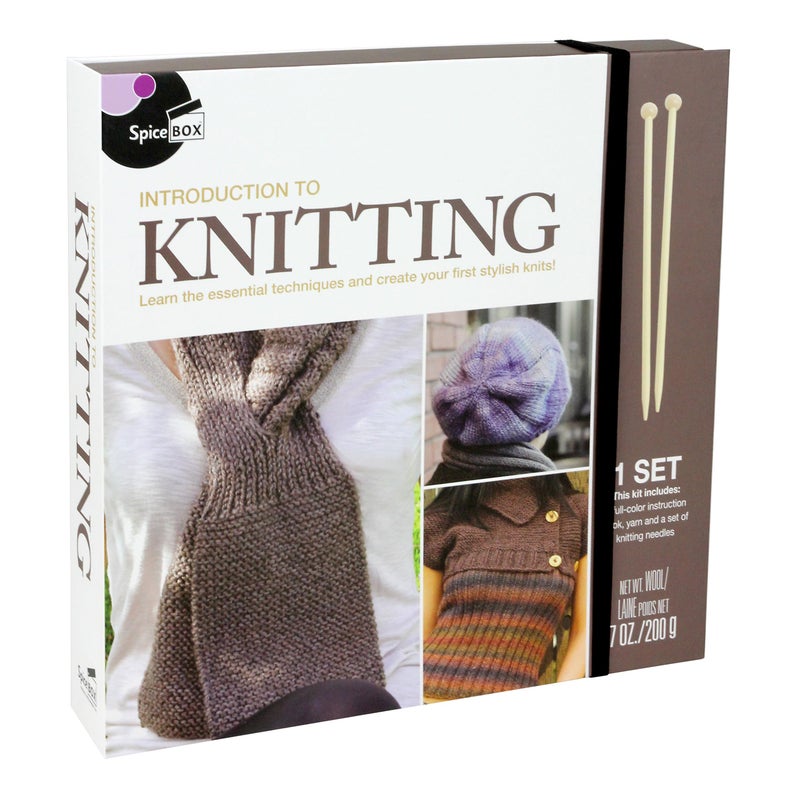 SpiceBox Introduction to Knitting Kit Discover The Joy of Creating Cozy Handmade Items - Image 2