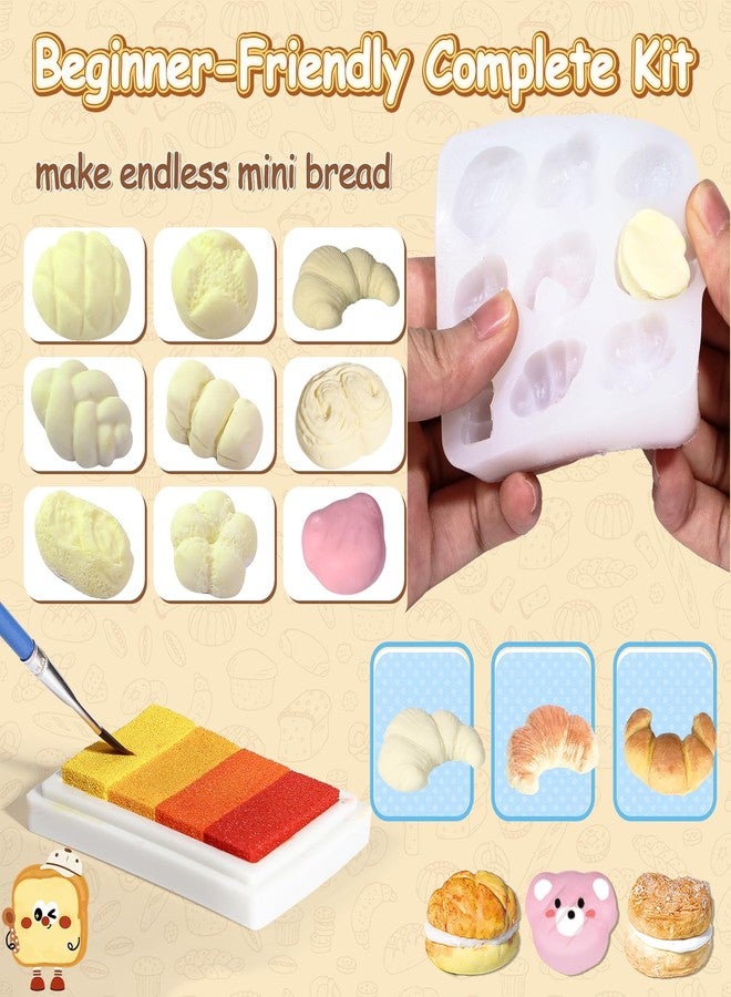 Crelloci Mini Bake Shop DIY Craft Kit, Resin Clay Café Play Set with Counter & Display Rack, Paints, Cream Glue & Molds, Realistic Pretend Bread, Cakes & Drinks, Creative Mini Food Toy for Kids 6+ - Image 2