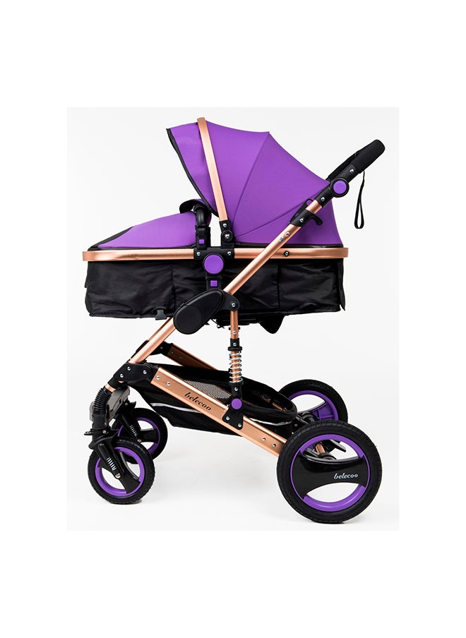 belecoo 6 Purple - 3 In 1 Classic Pram  - Image 4