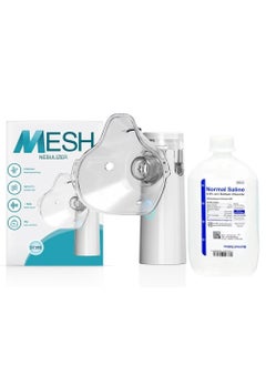 MESH Portable Steam Inhaler Nebulizer with Normal Saline 0.9% Solution 500ml  - Image 1