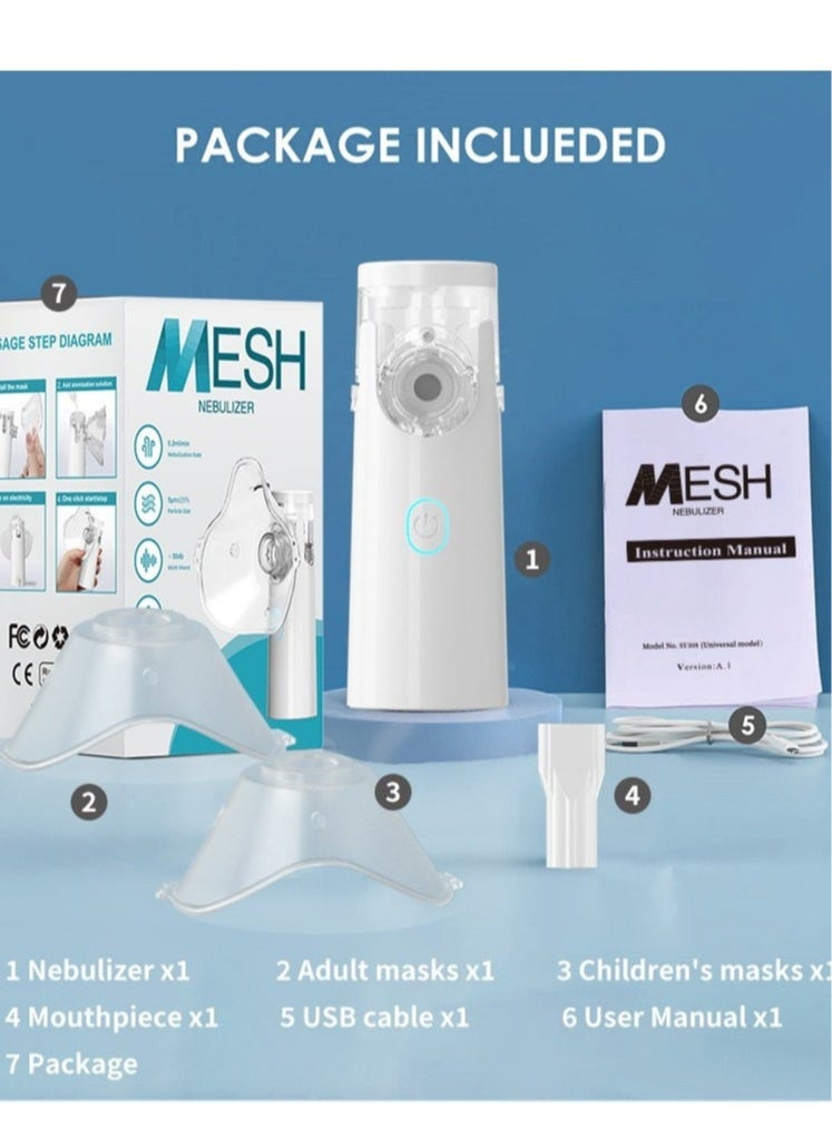 MESH Portable Steam Inhaler Nebulizer with Normal Saline 0.9% Solution 500ml  - Image 2