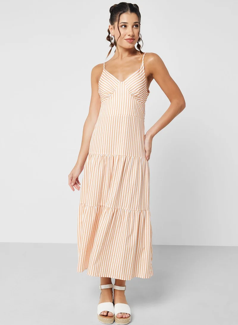 Ginger Striped Tiered Dress