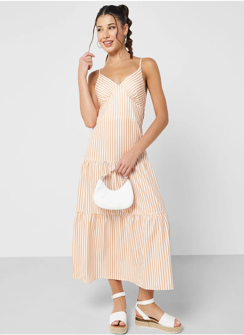 Ginger Stripe Tiered Dress