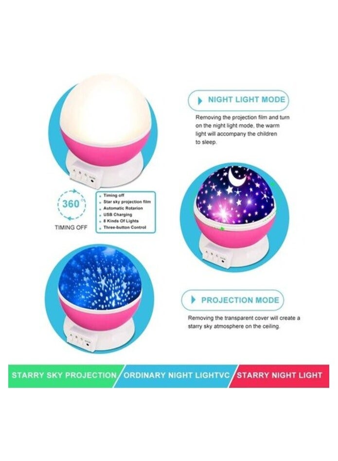 إن تك جهاز عرض ضوئي ليلي رومانسي ستار ماستر للأطفال الصغار، إضاءة نوم الطفل، مصباح USB LED، عرض أرجواني - Image 4