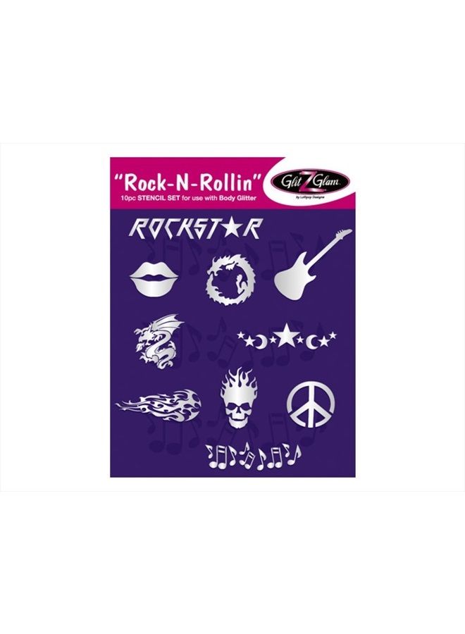 GlitZGlam مجموعة قوالب الوشم لتاتو الجليتر: تاتو روك أند رول المؤقت - مضاد للحساسية ومختبر من قبل أطباء الجلد!  - Image 4