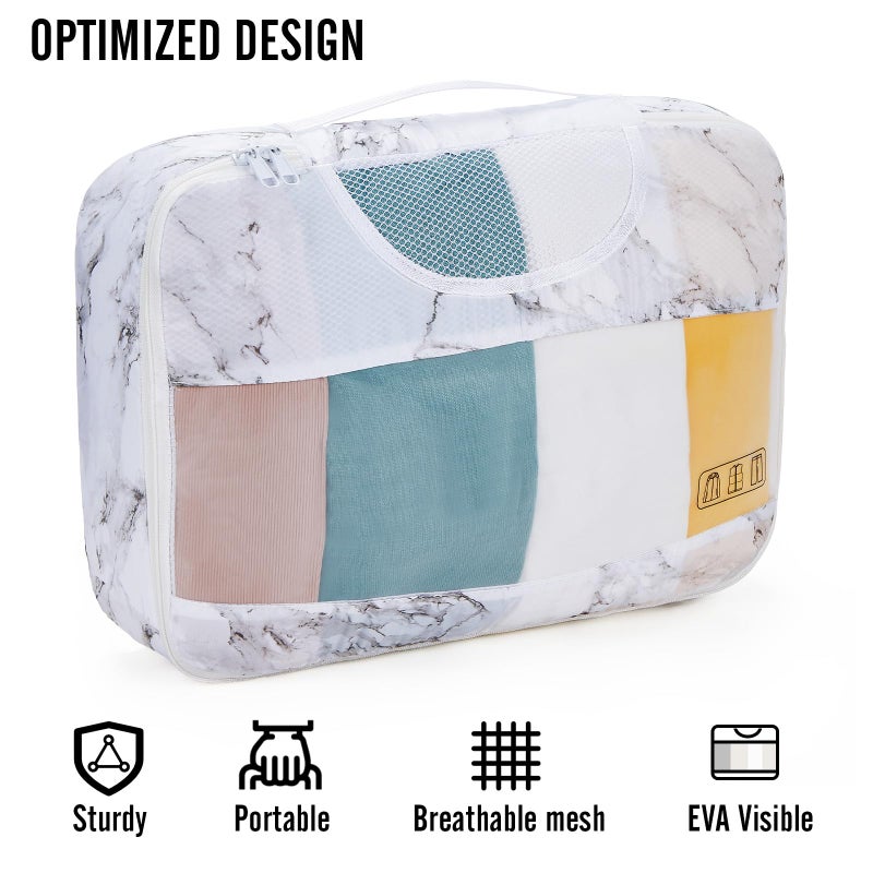 Veken 8 Set Packing Cubes for Suitcases, Travel Bag Organizers for Carry on Luggage, Suitcase Organizer Bags Set for Travel Essentials Travel Accessories in 4 Sizes(Extra Large, Large, Medium, Small) - Image 4