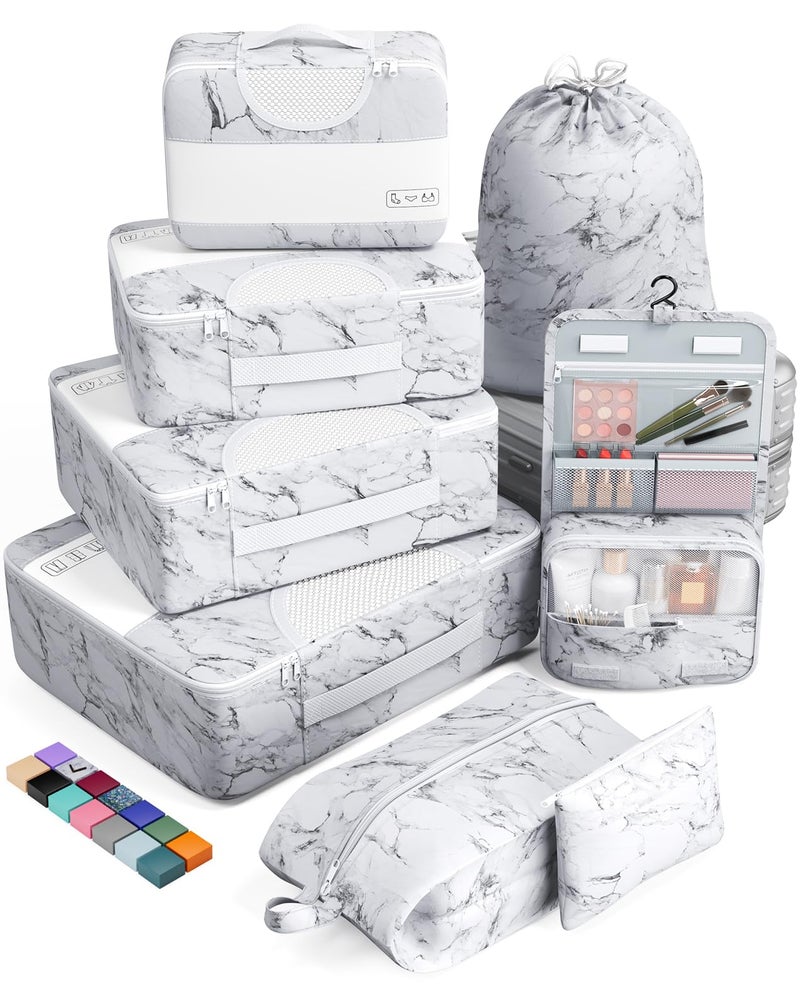 Veken 8 Set Packing Cubes for Suitcases, Travel Bag Organizers for Carry on Luggage, Suitcase Organizer Bags Set for Travel Essentials Travel Accessories in 4 Sizes(Extra Large, Large, Medium, Small) - Image 1