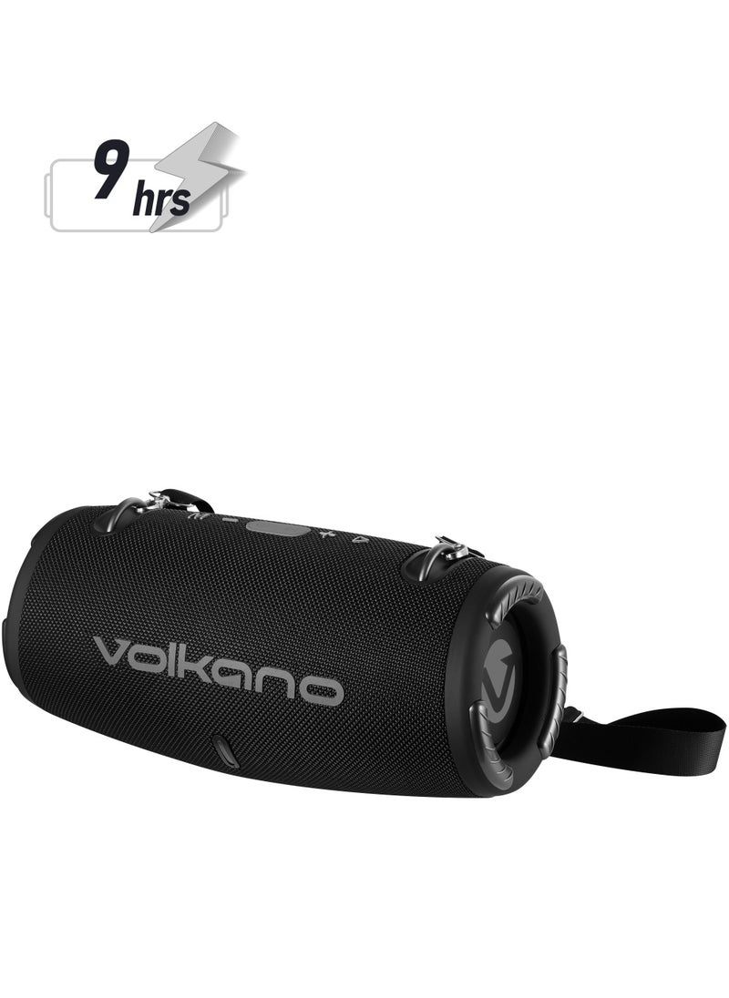 Volkano - Cyclone Series Portable Bluetooth Speaker, Upto 9 Hour Playtime, 1 Year Warranty - Black - Image 1