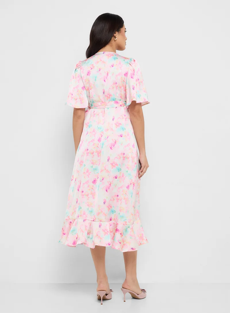 فيرو مودا Floral Wrap Maxi Dress