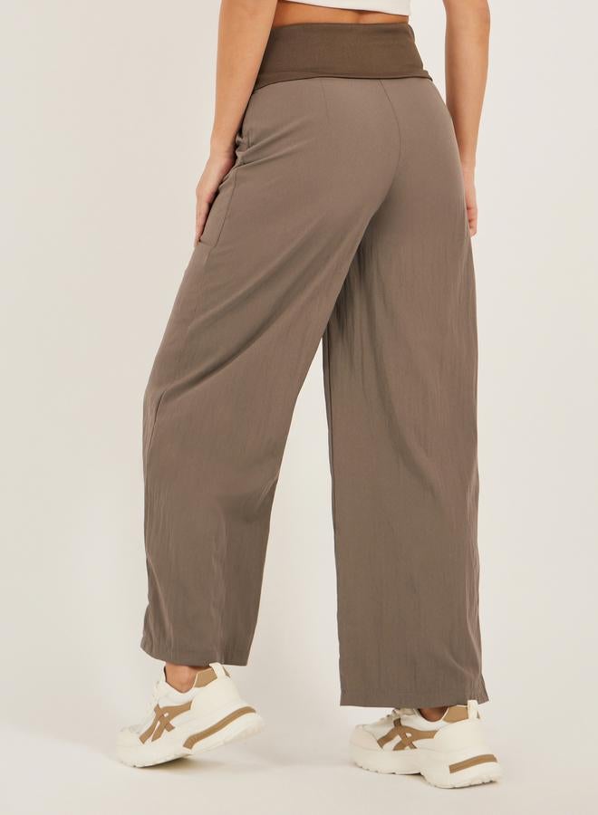 ستايلي بنطلون واسع بخصر متوسط وخصر عريض - Image 4