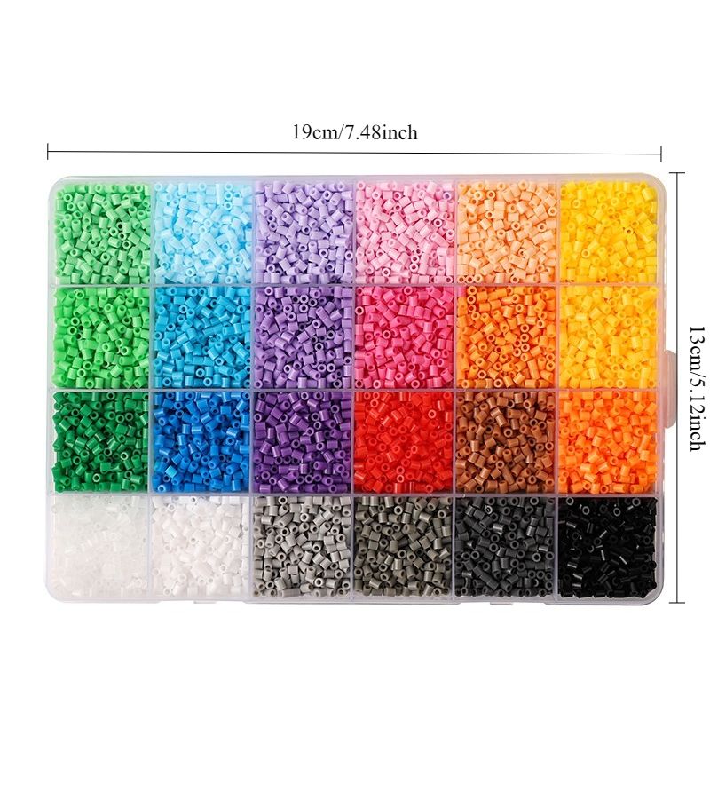 2.6mm 24 Grid Pony Beads 5 Systems 12000 Pieces Pixel Mosaic Fused Beads - Image 2