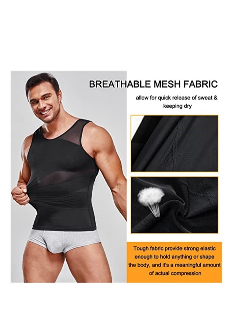 VIUAUAX Compression Shirt for Men Slimming Undershirt Body Shaper Tank top for gynomastica Sleeveless Shapewear Vest Men XL  - Image 2