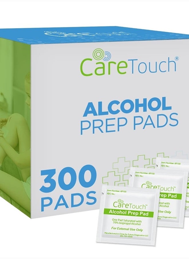 Care Touch Alcohol Wipes | Individually Wrapped Alcohol Prep Pads with 70% Isopropyl Alcohol, Great for Medical & First Aid Kits | Sterile, Antiseptic 2-Ply Alcohol Swabs - 300 count  - Image 1