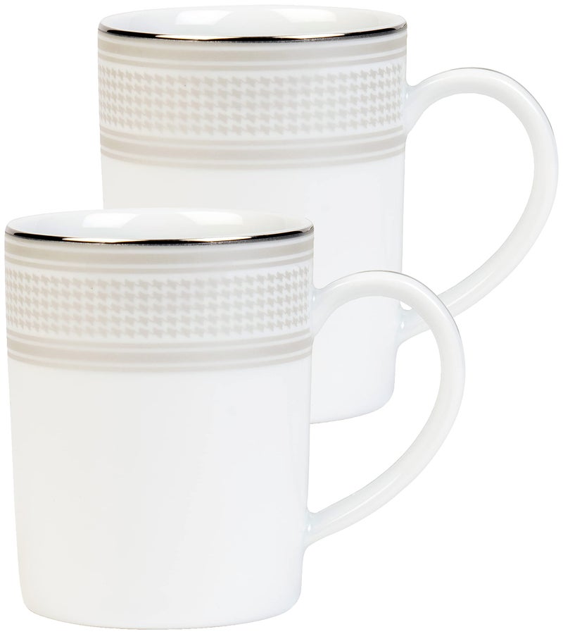 DANKOTUWA, world-class tableware Luxury Porcelain Platinum Coffee Mugs | Tea Cups. Vegan | Scratch Resistant | Hard Chip Resistant. Dishwasher Safe. Set of 2 (250 ml) - Image 1