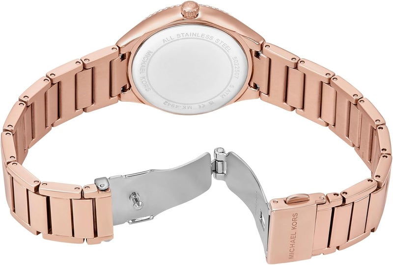 مايكل كورس Women Michael Kors Women's Sylvia Three-Hand Rose Gold-Tone Stainless Steel Bracelet Watch (Model: MK4942) - Image 4