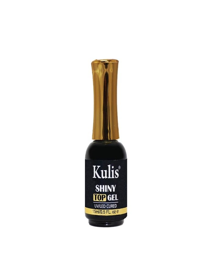 Kulis Professional Shiny & Matte Top, Base, Primer & Dehydrator Combo Pack - Shine Finish Long Lasting, Soak-Off UV/LED Nail Lamp Cured Gel 15ml/each Nail Art Design 5Pcs - Image 2