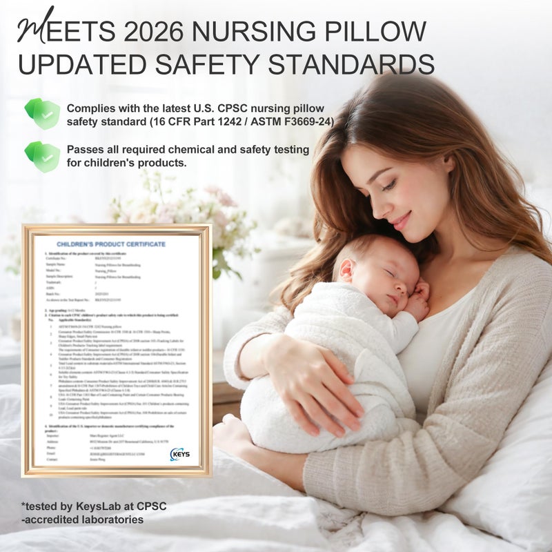 Jaxmoon Nursing Pillows for Breastfeeding, Soft Memory Foam Breastfeeding Pillow, Baby Feeding Pillow for New Mom, Lactation Pillow with Adjustable Waist Strap, Storage Pocket, Removable Cover, Grey - Image 2