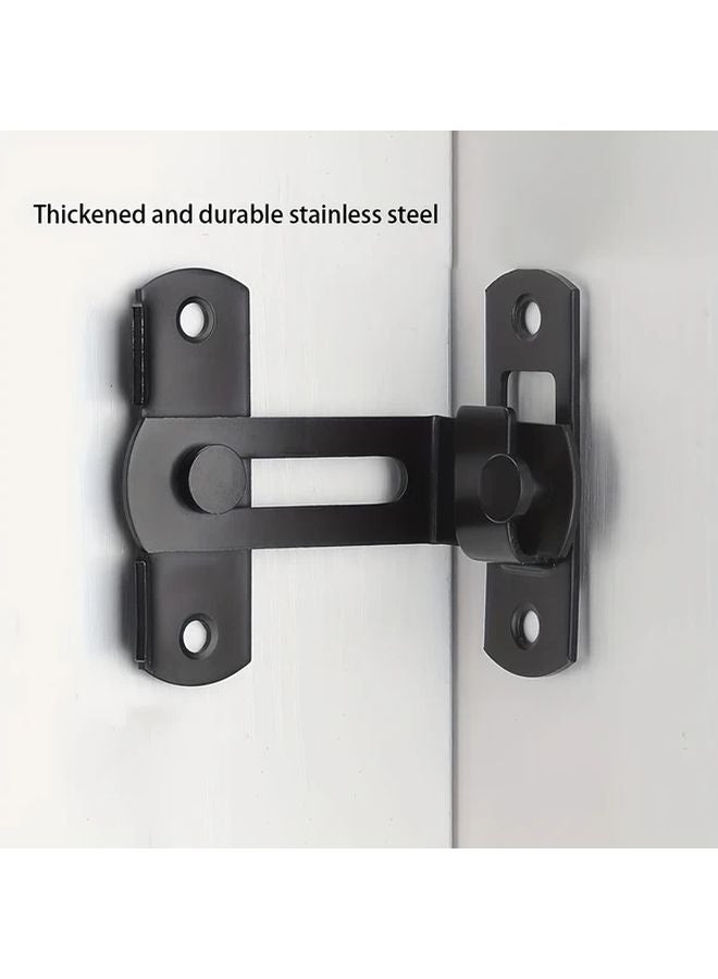 Black Stainless Steel Right Angle Door Latch 90 Degree Anti Theft Pet Cage Lock Buckle Adjustable Arm Home Security - Image 3